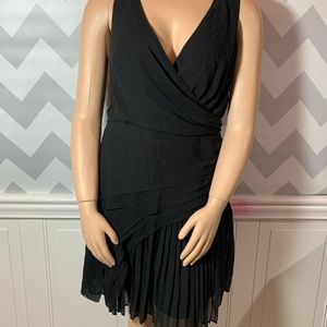 Banana Republic NWT 16 Tall black crepe dress LBD